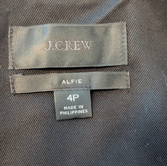 J. Crew Alfie Black Oversized Women's Summer Weight Blazer 100% Lyocell, Size 4P