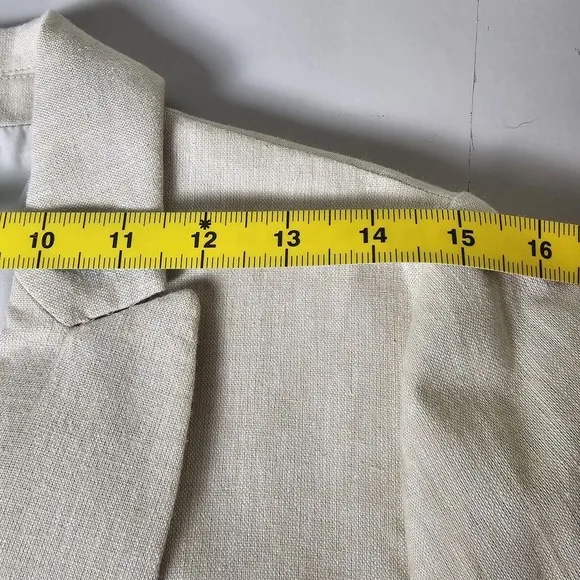 J Crew Linen Holland Blazer Ivory 8 AL221 Lined Notch Collar Office Work Classic