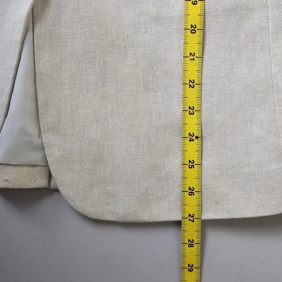 J Crew Linen Holland Blazer Ivory 8 AL221 Lined Notch Collar Office Work Classic