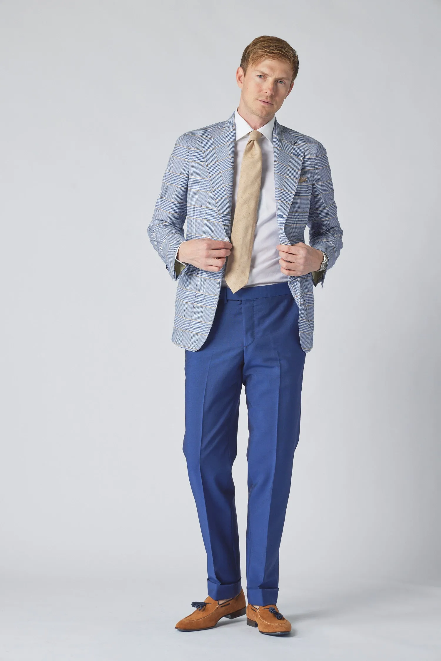 James Jacket in Navy Blue Glen Plaid