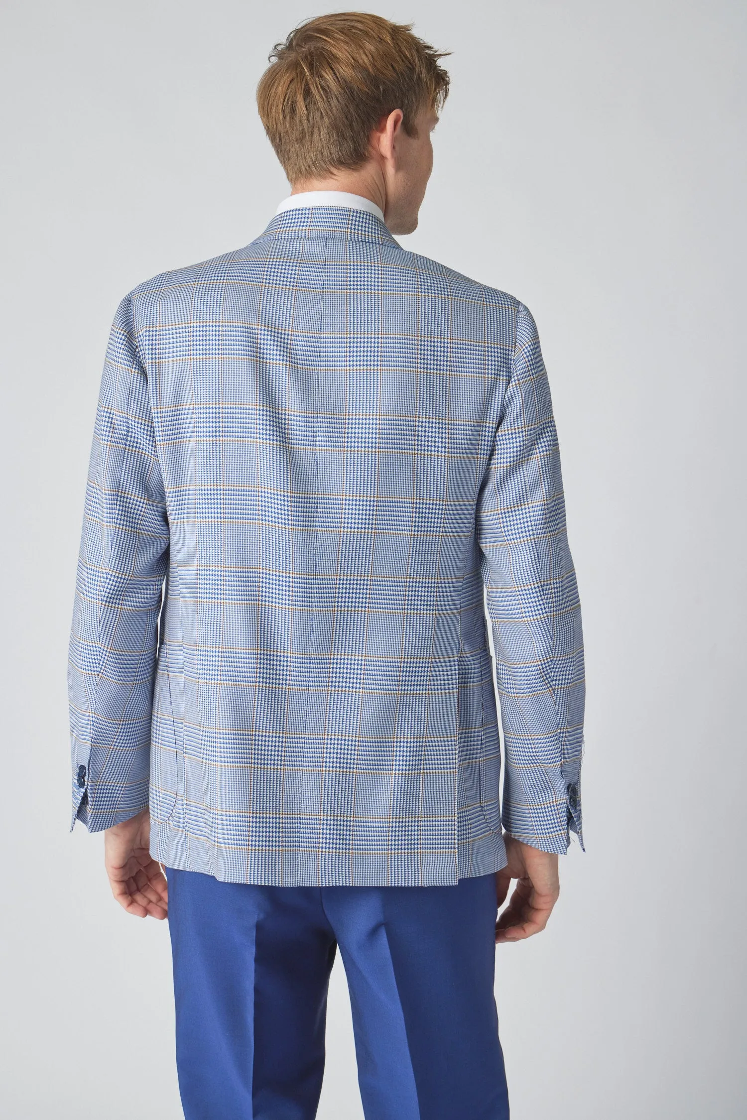 James Jacket in Navy Blue Glen Plaid