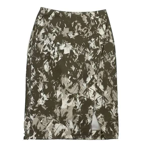 Jason Wu Tan Khaki Tan Midi Skirt Front Slit Sz 4 Asymmetrical Excellent Spring