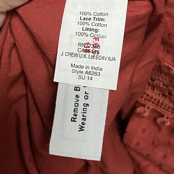 J.Crew Swiss Dot Pom Pom Mini Skirt Womens Size 6 Red Style A6263 Lined