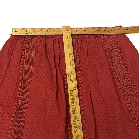 J.Crew Swiss Dot Pom Pom Mini Skirt Womens Size 6 Red Style A6263 Lined
