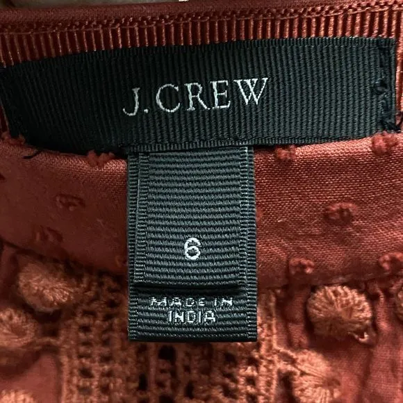 J.Crew Swiss Dot Pom Pom Mini Skirt Womens Size 6 Red Style A6263 Lined