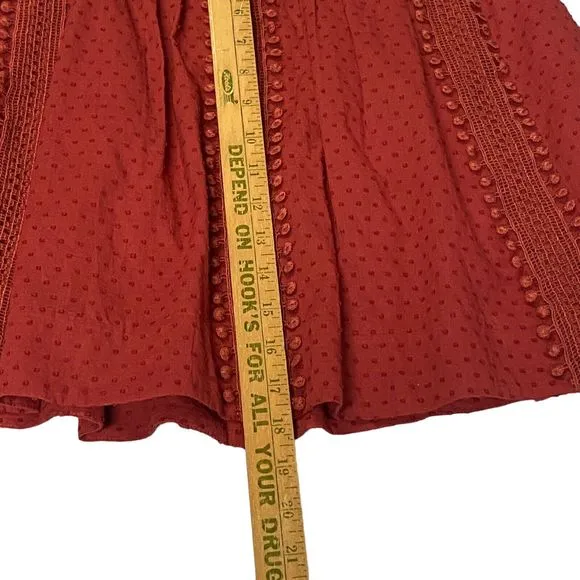 J.Crew Swiss Dot Pom Pom Mini Skirt Womens Size 6 Red Style A6263 Lined