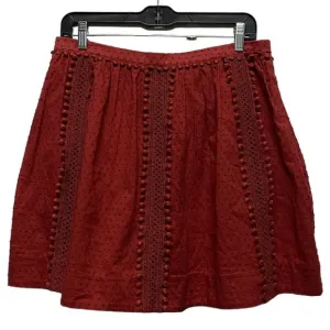 J.Crew Swiss Dot Pom Pom Mini Skirt Womens Size 6 Red Style A6263 Lined