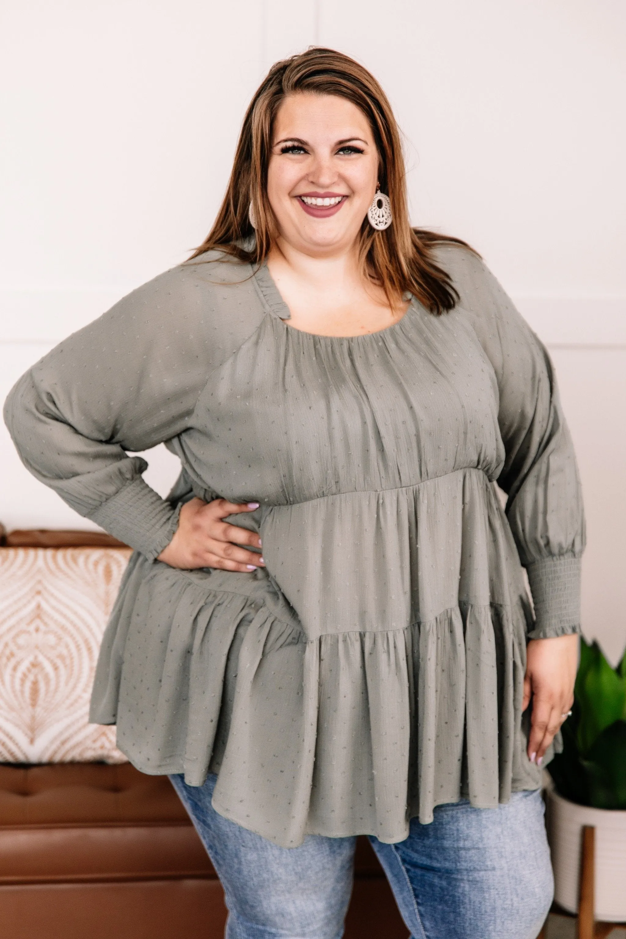 Join The Dots Tunic In Olive Green