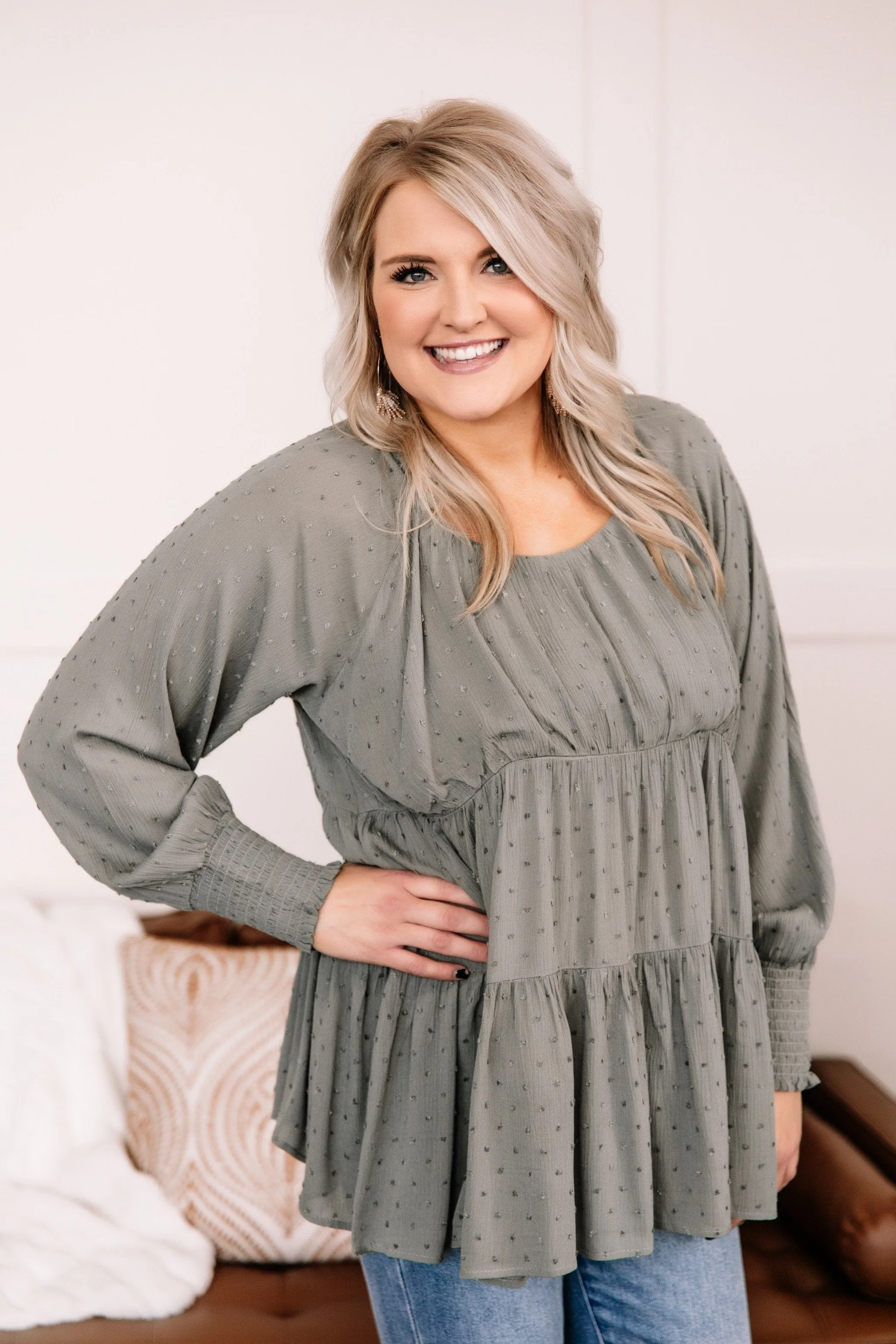 Join The Dots Tunic In Olive Green