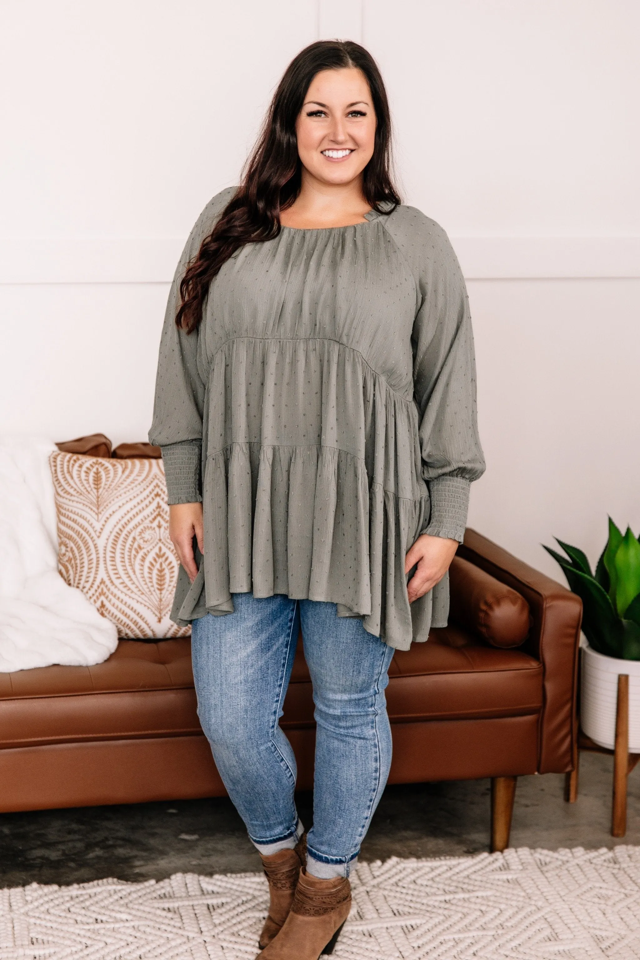 Join The Dots Tunic In Olive Green