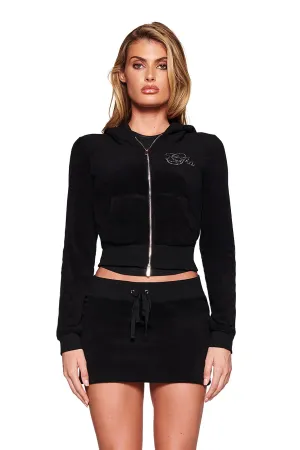 KAMERON TERRY SKIRT - BLACK