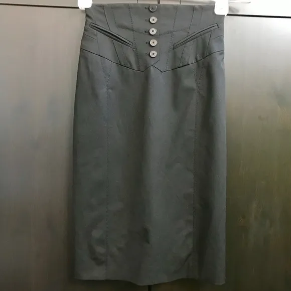 Karen Millen England High Waisted Black Pencil Skirt