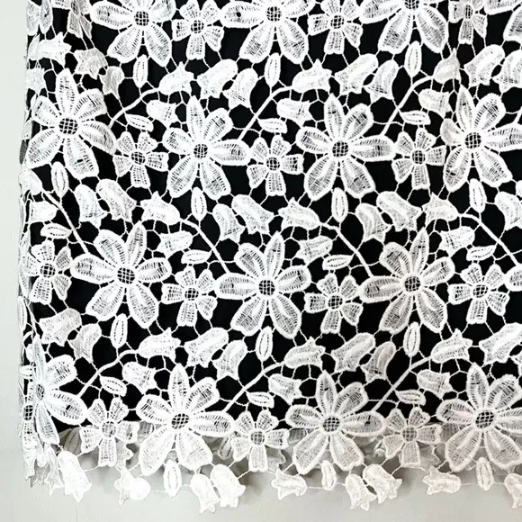Karl Lagerfeld NEW Floral Lace Overlay Straight Pencil Skirt Sz 4