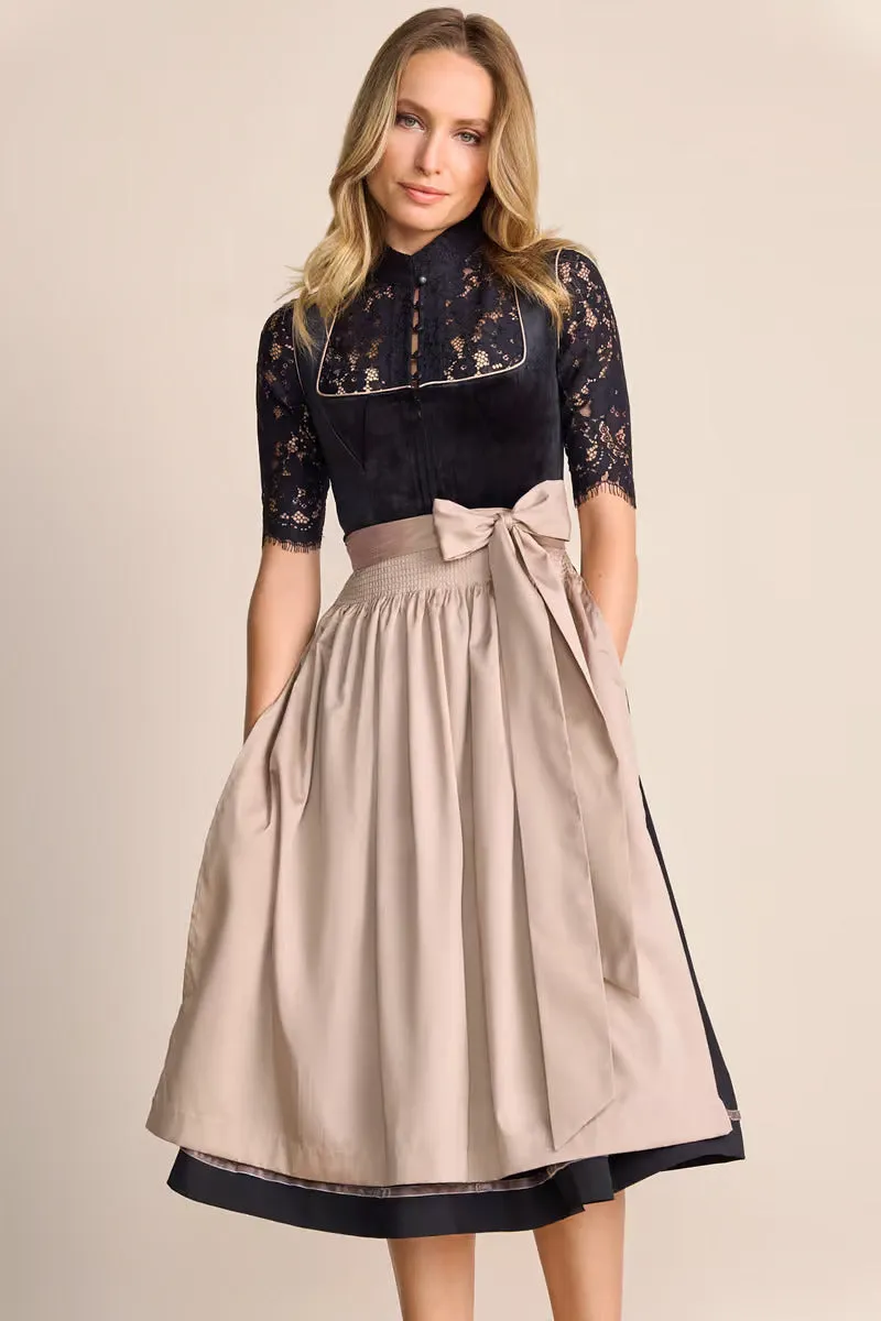 Kruger Long Dirndl 2pcs. 70cm "Suzanne" black (44)