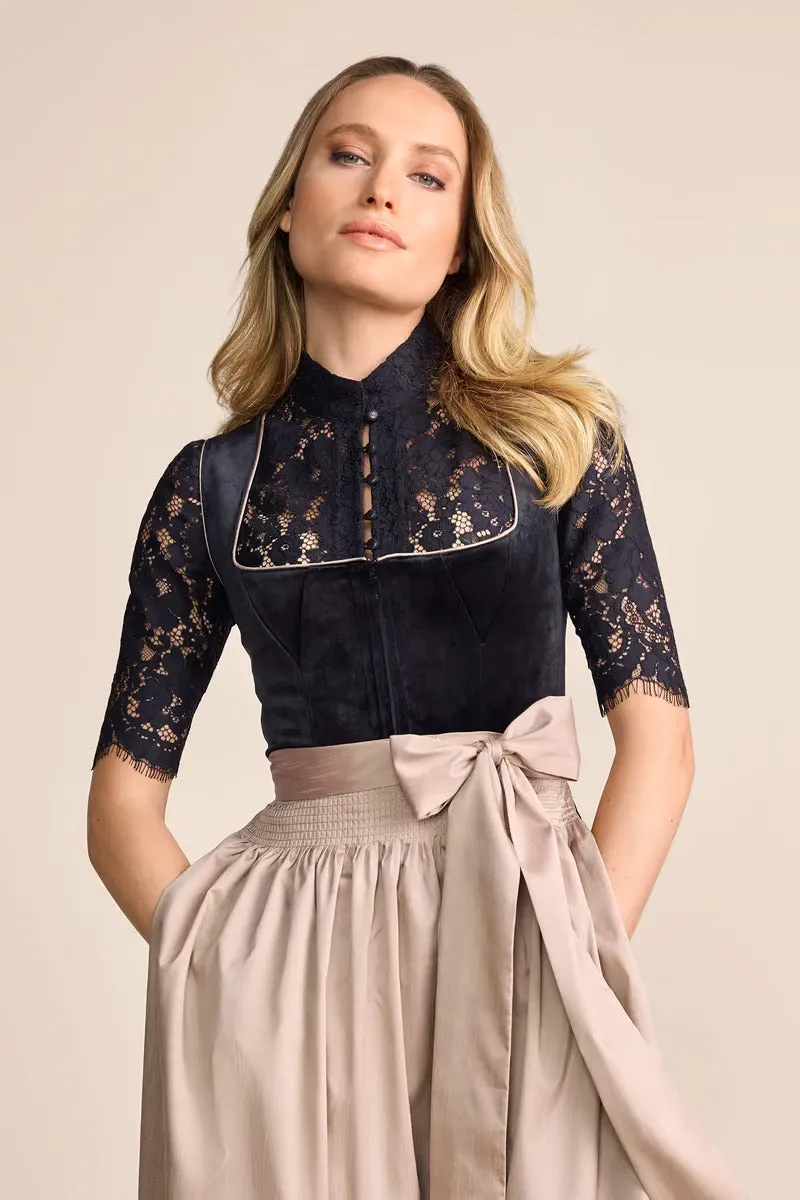 Kruger Long Dirndl 2pcs. 70cm "Suzanne" black (44)