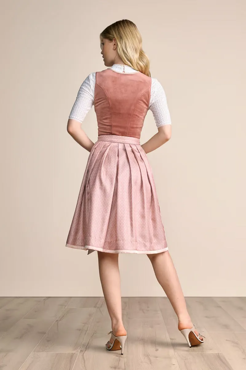 Kruger Midi Dirndl 2pcs. 60cm "Dena" red (40,42)