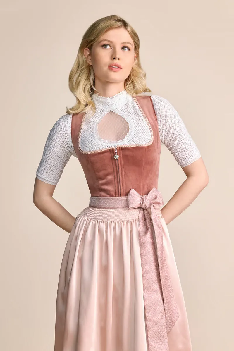 Kruger Midi Dirndl 2pcs. 60cm "Dena" red (40,42)