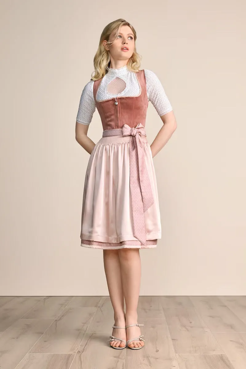 Kruger Midi Dirndl 2pcs. 60cm "Dena" red (40,42)