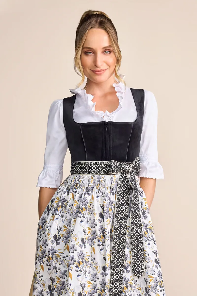 Kruger Midi Dirndl 2pcs. 60cm "Lona" black (36,42,46) low stock