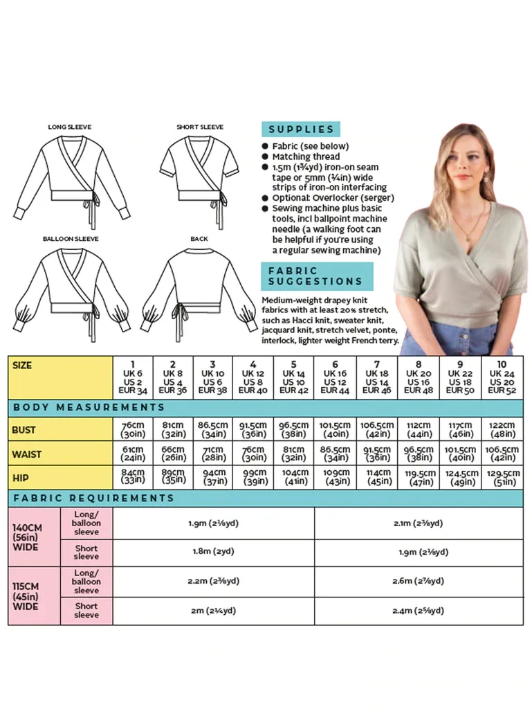 Ladies Wrap Cardigan Pattern - Pearl From Tilly And The Buttons
