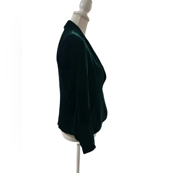 Lafayette 148 Elegant Velvet Green Blazer jacket size Small
