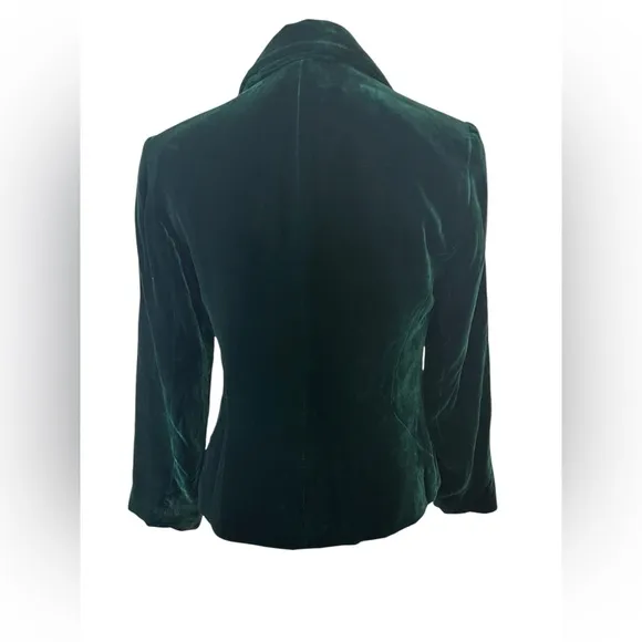 Lafayette 148 Elegant Velvet Green Blazer jacket size Small
