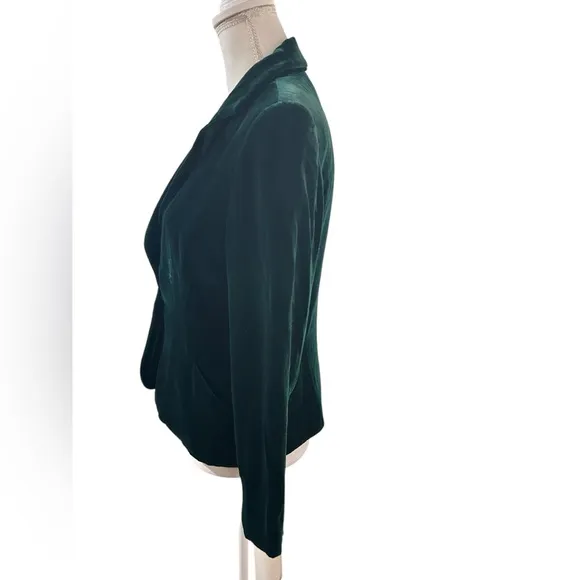 Lafayette 148 Elegant Velvet Green Blazer jacket size Small