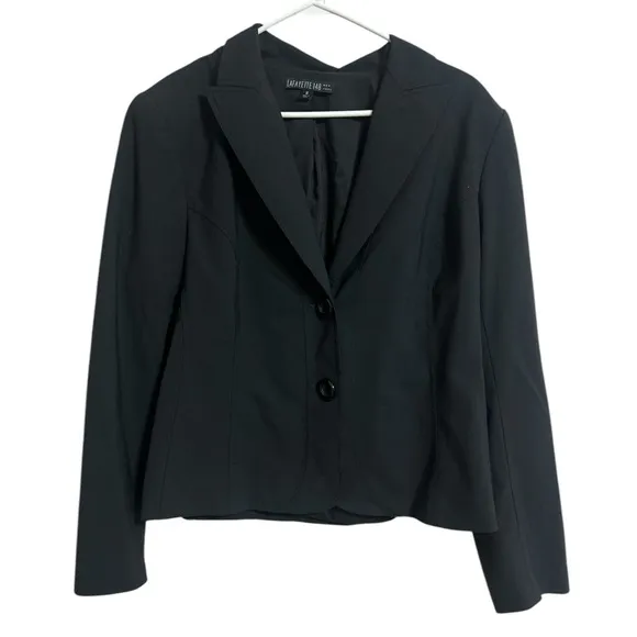 Lafayette 148 New York Black Wool Blend Blazer Size 16
