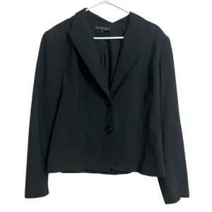 Lafayette 148 New York Black Wool Blend Blazer Size 16