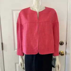 Lafayette 148 Woman's Plus-Size Pink Tweed Short Jacket Blazer Sz 14