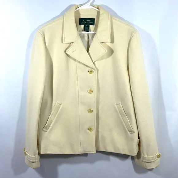 Lauren Ralph Lauren Cream Wool and Angora Blend Jacket