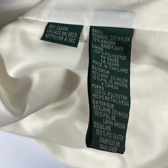 Lauren Ralph Lauren Cream Wool and Angora Blend Jacket