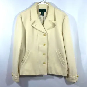 Lauren Ralph Lauren Cream Wool and Angora Blend Jacket