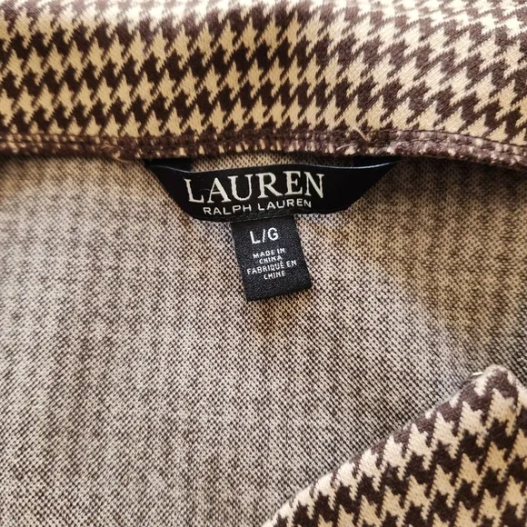 Lauren Ralph Lauren Houndstooth Knit Jacquard Skirt size Large