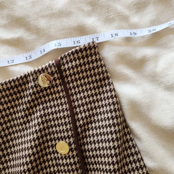 Lauren Ralph Lauren Houndstooth Knit Jacquard Skirt size Large
