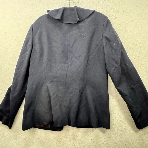 LAUREN RALPH LAUREN Women Jacket Blazer BLUE Size 10 Worsted Wool Made In USA