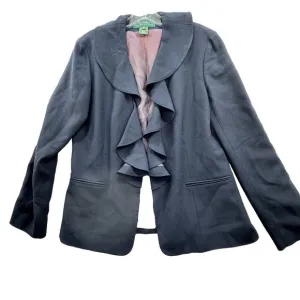 LAUREN RALPH LAUREN Women Jacket Blazer BLUE Size 10 Worsted Wool Made In USA