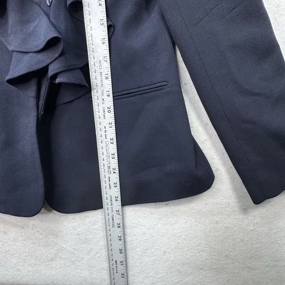 LAUREN RALPH LAUREN Women Jacket Blazer BLUE Size 10 Worsted Wool Made In USA