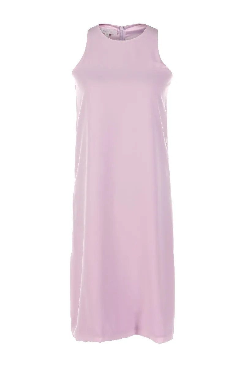 Lavender Sunset Round Neck Sleeveless Midi Dress