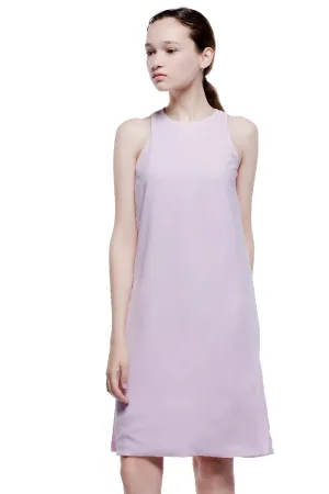Lavender Sunset Round Neck Sleeveless Midi Dress