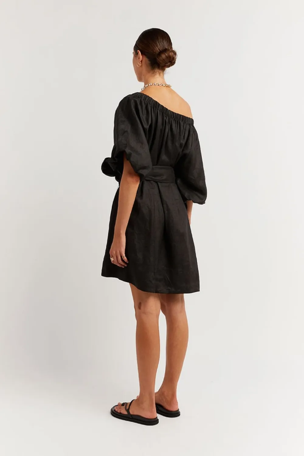 Lazy Black Elasticated Dress