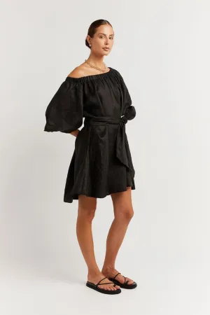 Lazy Black Elasticated Dress