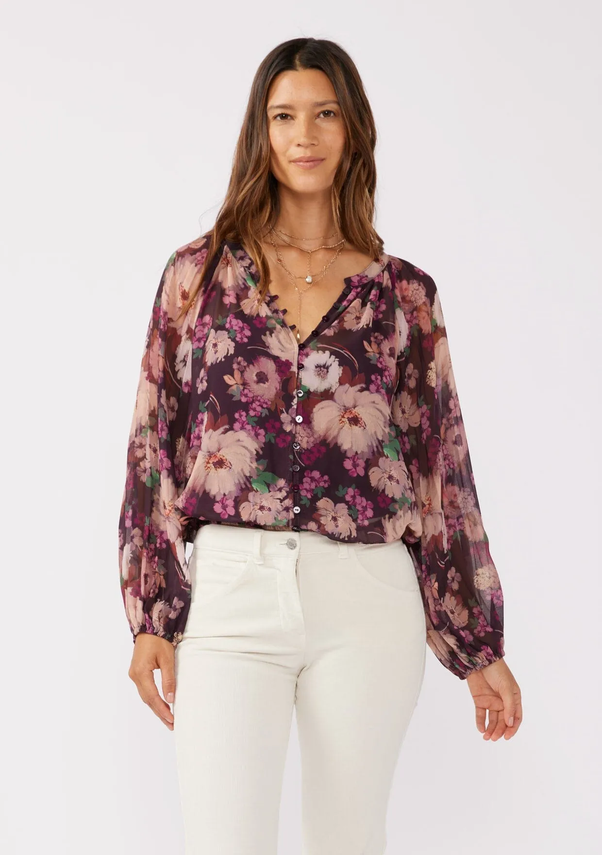 Lenni Floral Pleated Blouse