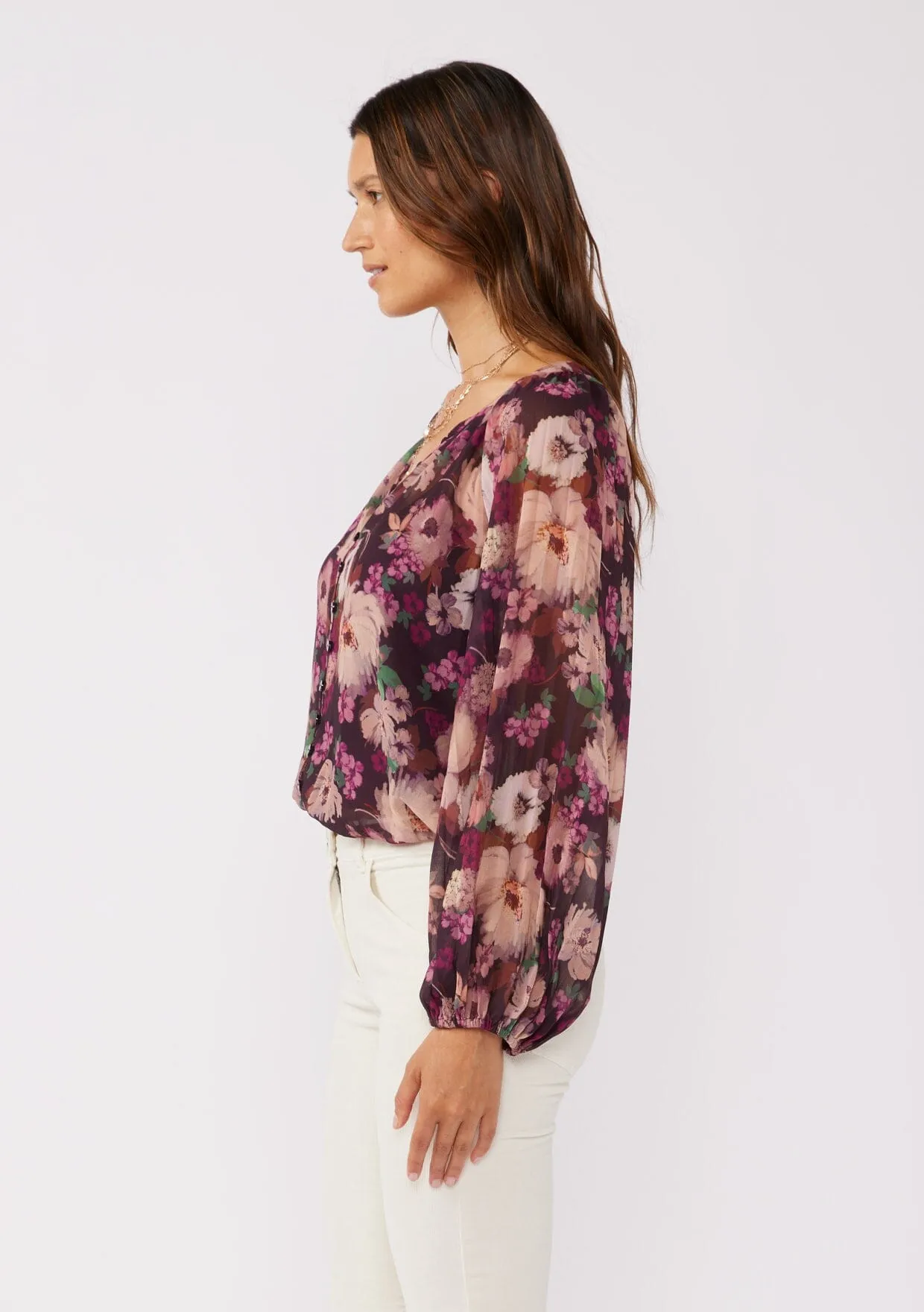 Lenni Floral Pleated Blouse