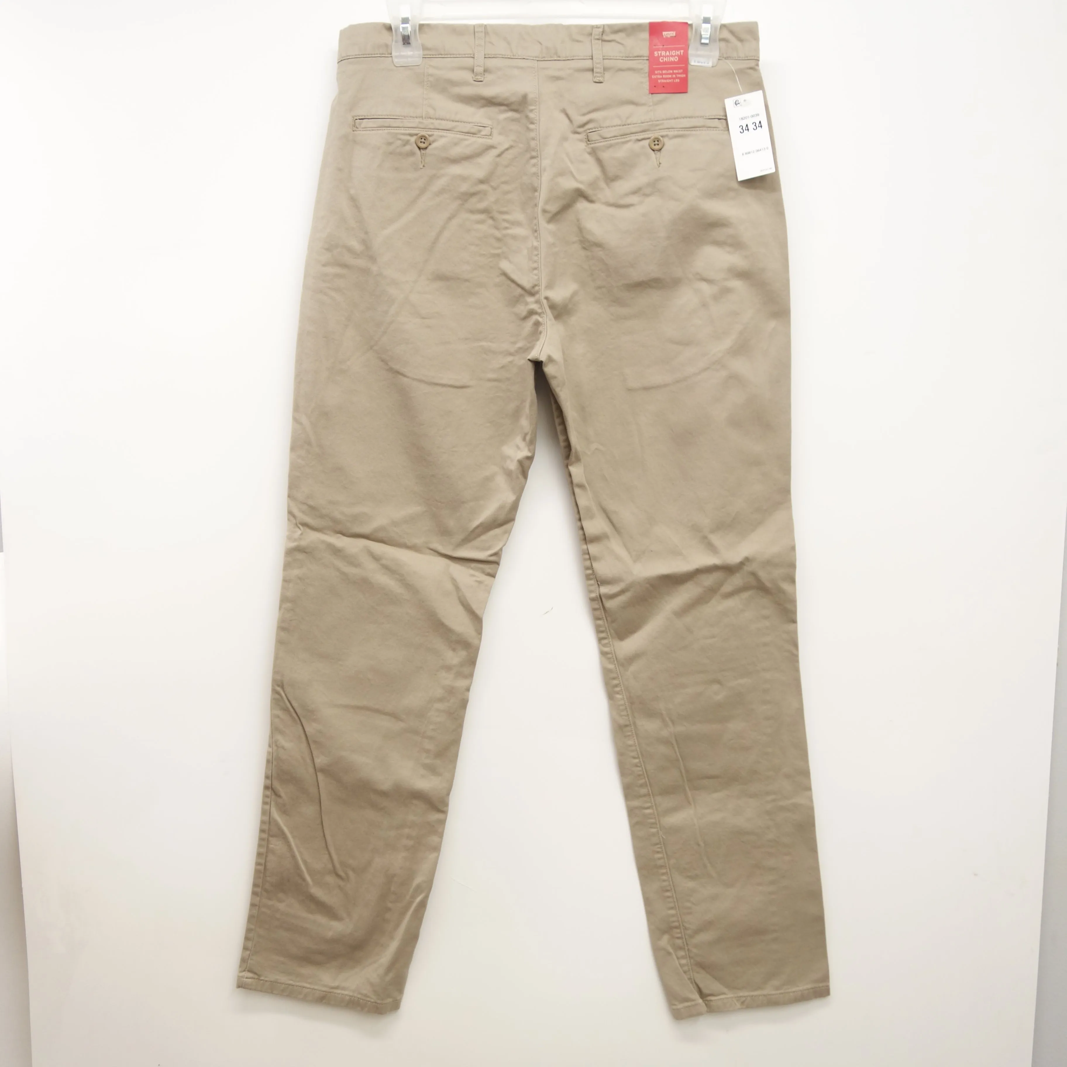 Levi's Mens Straight Stretch Light Khaki Twill Chino Dress Pants Size 34 x 34