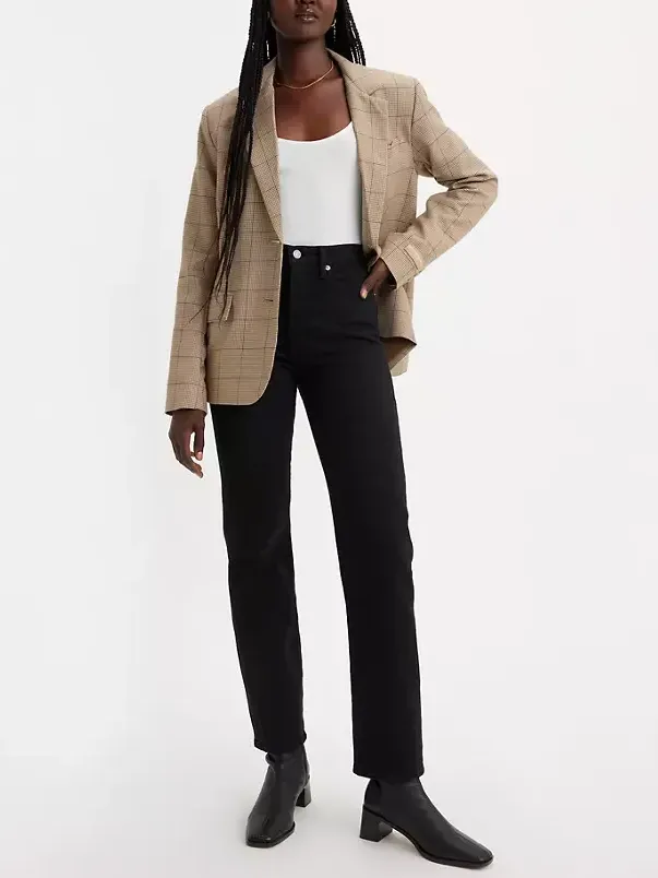 LEVI'S Wedgie Straight Leg Jean - Black Sprout