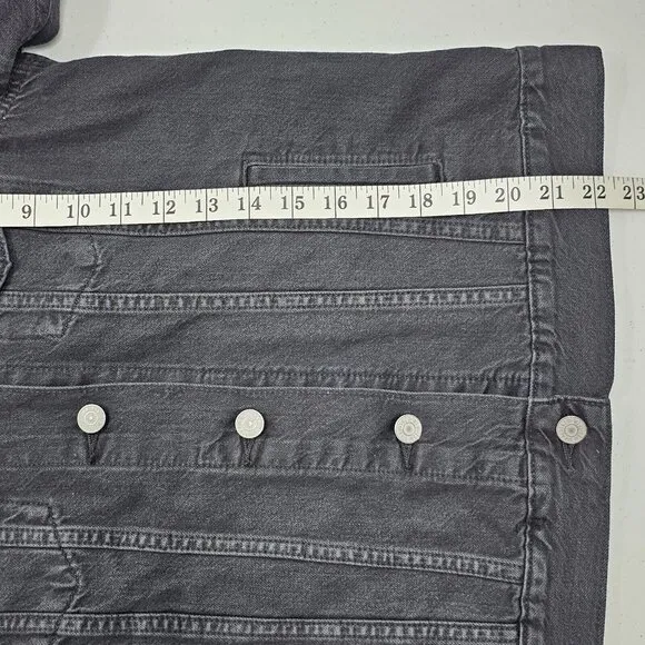 Levis Womens Denim Trucker Jacket Size XS Black Denim Dark Wash Button Front