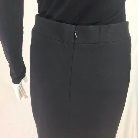Lida Baday Designer Luxury Classic Black Skirt Straight Sz 14 Fitted Stretch