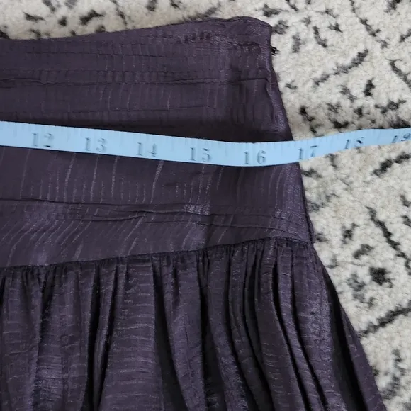 Lillie Rubin High Waist Bubble Hem Crepe Crinkle Cocktail Party Skirt Gray Sz 6