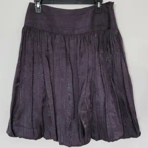 Lillie Rubin High Waist Bubble Hem Crepe Crinkle Cocktail Party Skirt Gray Sz 6